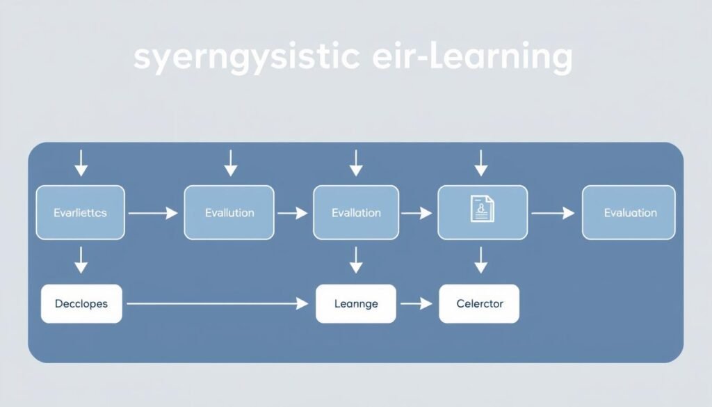 Diagram alur implementasi E-learning sinergis dengan tahapan yang jelas
