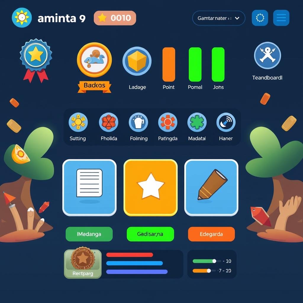 Elemen gamifikasi dalam platform belajar adaptif