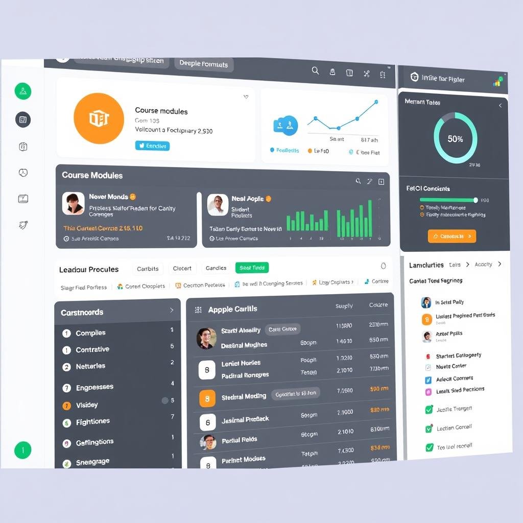 Interface LMS modern yang mendukung E-learning sinergis